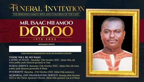 Funeral Invitation card, designed by Oppomence graphics in Ghana (0247369275) | Funeral ...