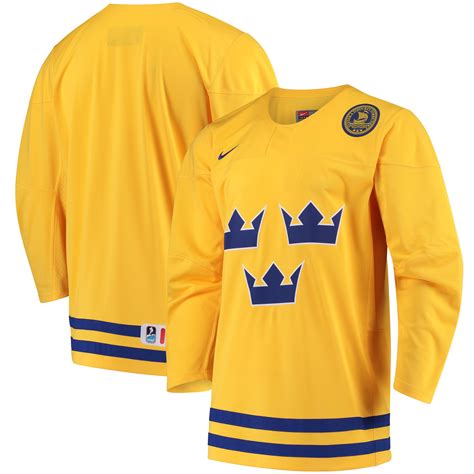 Nike Sweden Hockey Maize 2018 Winter Olympics IIHF Replica Jersey