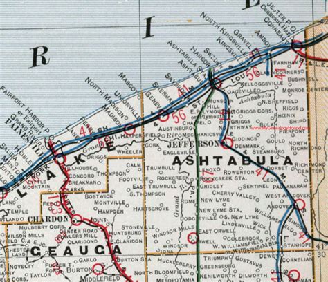 Ashtabula County, Ohio 1901 Map Conneaut, OH