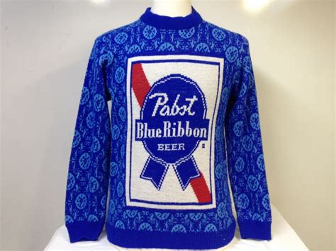 Vintage Pabst Blue Ribbon Beer Sweater | Beer sweater, Pabst blue ribbon, Blue ribbon