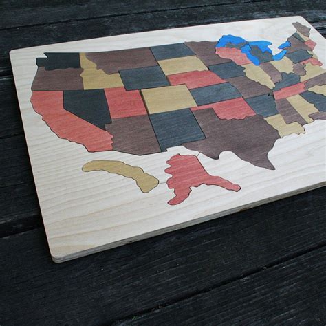 USA Wooden Map Puzzle - The Puzzle Man