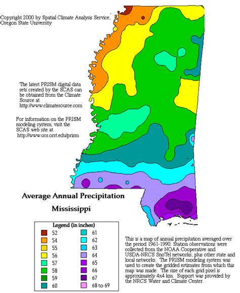 Mississippi Precipitation Map