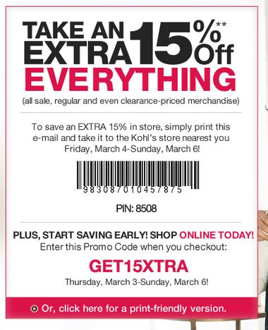 New Kohl's Mobile Coupon Program + 15% off Printable Coupon | AL.com