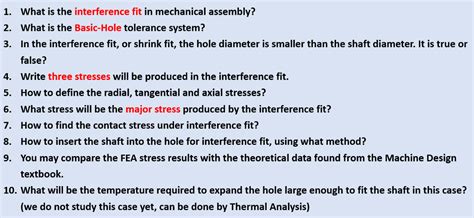 Solved 1. What is the interference fit in mechanical | Chegg.com