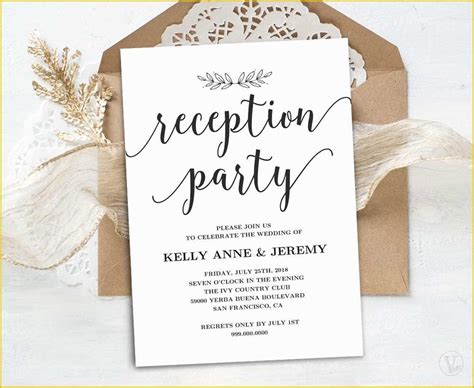 Free Wedding Reception Templates Of Wedding Reception Invitation Printable Reception Party Card ...