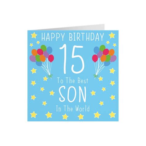 Son 15th Birthday Card Happy Birthday 15 to the Best Son - Etsy