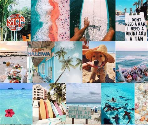 Beachy Aesthetic Wall Collage Kit digital Download 60pcs - Etsy Australia | Fond ecran