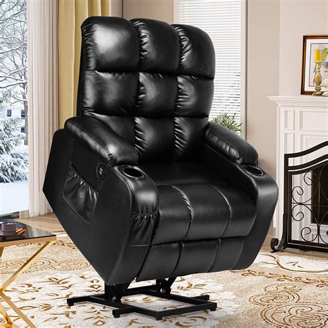 Dextrus Power Lift Recliner Chair, Electric Sofa for Elderly PU Leather ...