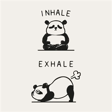 Inhale Exhale Panda | huebucket's Artist Shop | Funny doodles, Funny ...