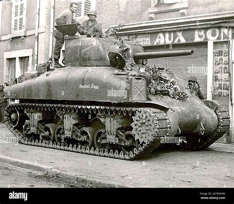 Sherman Tank US Army France 1944 Stock Photo - Alamy