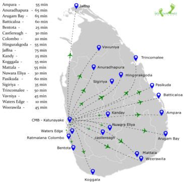 Scheduled Flights from Katunayake CMB Airport - Cross Country Travels Sri Lanka