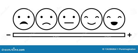 Emoticons Mood Scale On White Background Vector Illustration ...