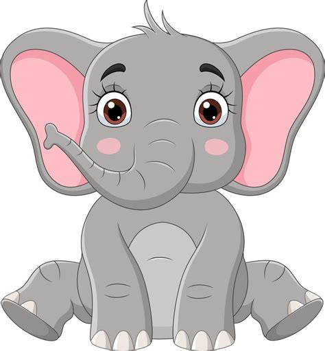 lindo elefante pequeño sentado de dibujos animados 5162342 Vector en Vecteezy