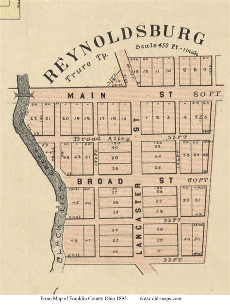 Reynoldsburg - Truro, Ohio 1895 Old Town Map Custom Print - Franklin Co. - OLD MAPS