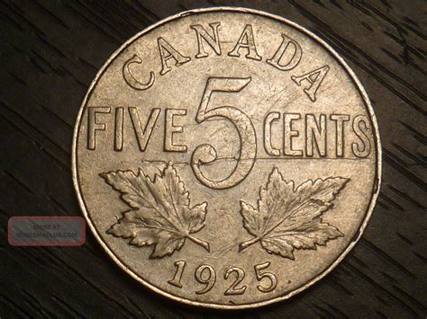 Rare 1925 5c Canada 5 Cents Only 200k Mintage