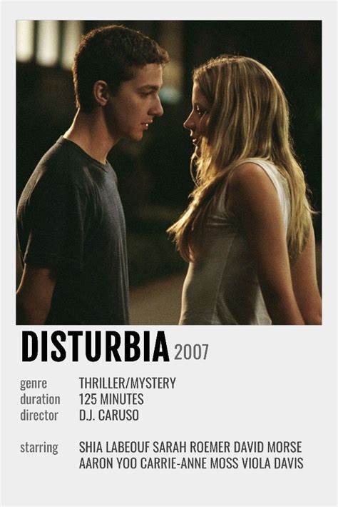 there is a movie poster for the film disturbia