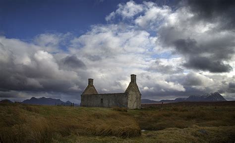 "Derelict Croft, Sutherland". A remnant of The Highland clearances in the wilderness of ...