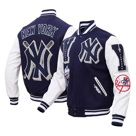 Wool/Leather Mash Up New York Yankees Varsity Jacket - Jackets Masters