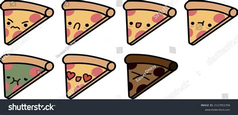 Pizza Emoticons Stikers Icon Vector Stock Vector (Royalty Free ...