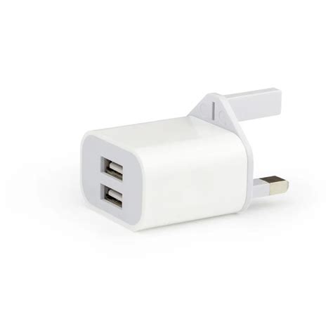 UK Plug 2 USB Output phone Travel Charger Adapter Compatible country ...