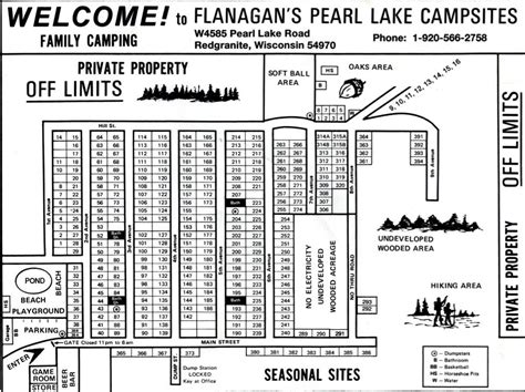 Flanagan's Pearl Lake Campsites, Redgranite pond bar/grill 1.5 hrs away ...