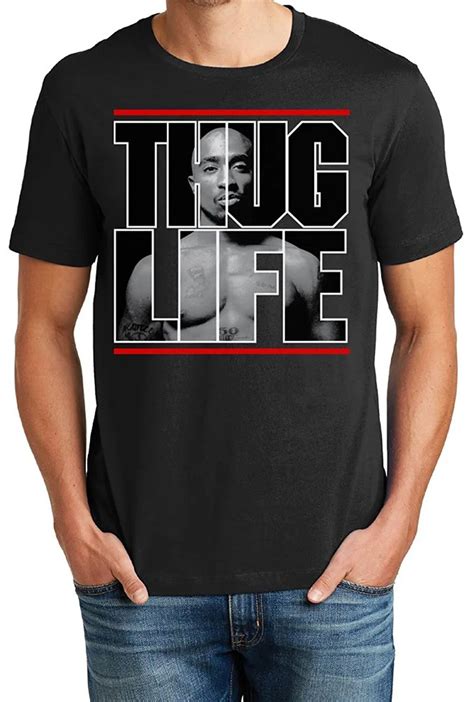 Funny Graphic Tees Crew Neck Short Sleeve Fashion 2018 Mens Soft Cotton 2PAC Thug Life Graphic ...