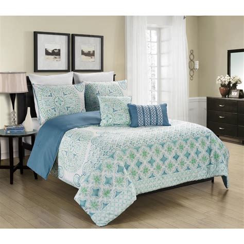 Verusha Aquamarie 5-Piece King Reversible Comforter Set-M583353 - The Home Depot