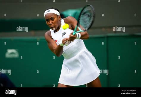 Coco Gauff of the United States during the 2023 Wimbledon Championships ...