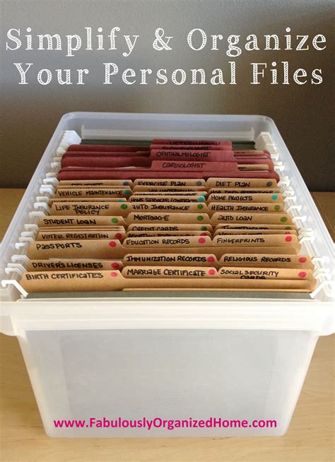 creating simplified + organized personal reference files | Fabulously ...