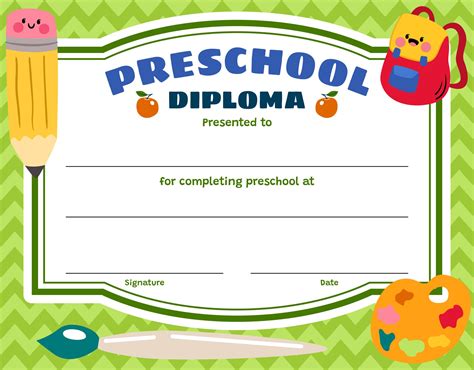 Preschool Diploma Certificates - 10 Free PDF Printables | Printablee