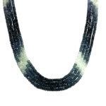 (M3) Exotic Fine 385 Carat 4 Strand Ceylon Multi-color Sapphire Round Bead Necklace - Gold Crown ...