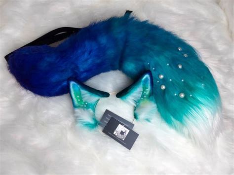 Ocean Faux Fur Fox Ears and Tail | Etsy | Fox ears and tail, Cat ears ...