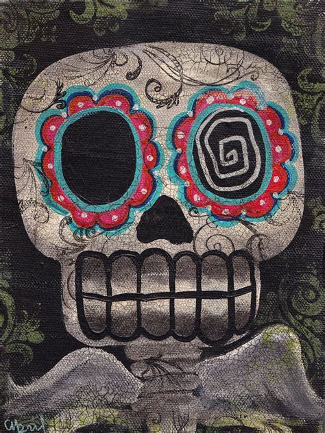 Skull Angel by Abril Andrade | Skull art, Sugar skull art, Skull painting