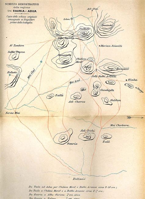 Italian sketch map of Adwa before battle From O. Baratieri, Memorie d ...