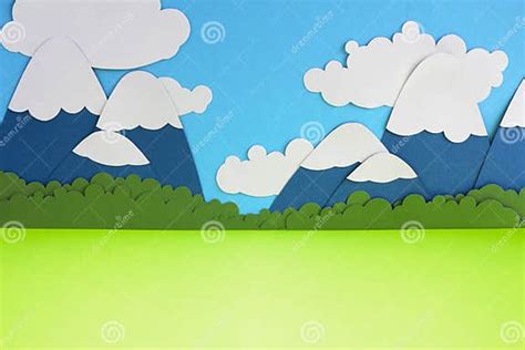 Paper mountain landscape stock illustration. Illustration of paper - 38411478