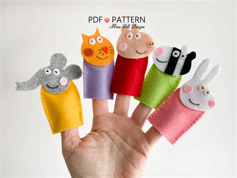 Peppa Pig Finger puppets - Step by Step Tutorial - Felt Craft - Miss Felt Designs