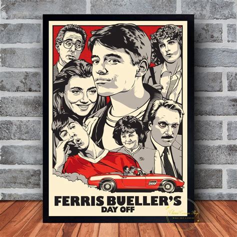 Ferris Buellers Day off Movie Poster Canvas Wall Art Family Bedroom ...