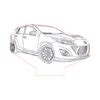 Mazda 3 hatchback 3d illusion lamp plan vector file - 3Bee Studio