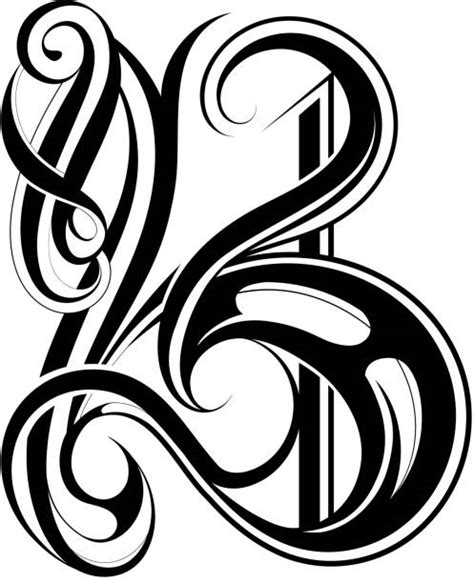 120+ Letter B Tattoo Fonts Stock Illustrations, Royalty-Free Vector ...