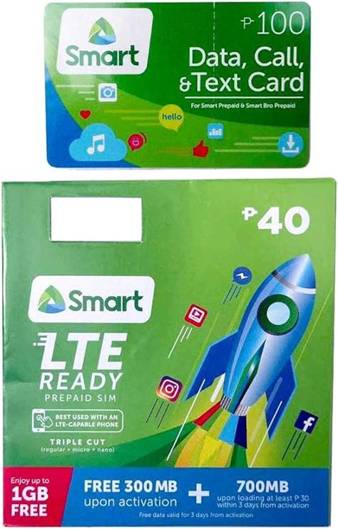 Amazon.com: Smart Prepaid LTE Philippines Sim Card Cut Nano Micro (SIM+100)