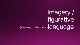 Imagery - similes/metaphors/personification | Teaching Resources