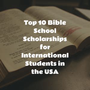 Bible School Scholarships for International Students in the United States