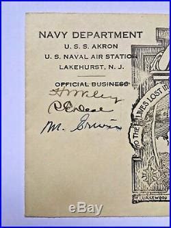 USS AKRON AIRSHIP MEMORIAM ON US NAVY COVER SURVIVORS AUTOGRAPHED w /DEAL LETTER | United States ...