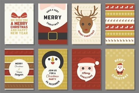 Premium Vector | Merry christmas cards