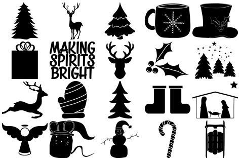 Christmas Silhouettes Vector AI EPS Vecor & PNG (156969) | Illustrations | Design Bundles