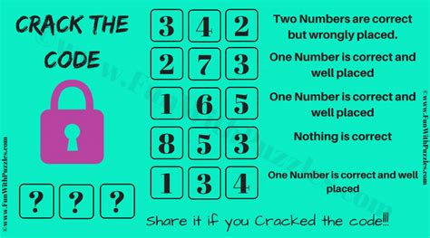 Crack The Code 3-Digit Puzzle With Solution, 42% OFF