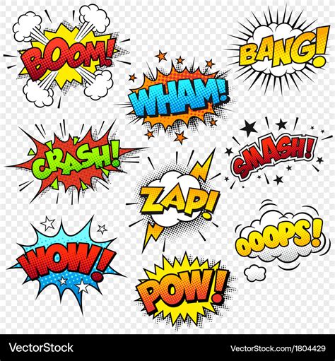 Comic sound effects Royalty Free Vector Image - VectorStock