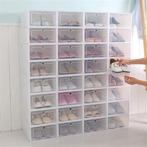 Drawer Type Shoe Box Large Storage Hard Plastic Simple Sneaker Assembly ...