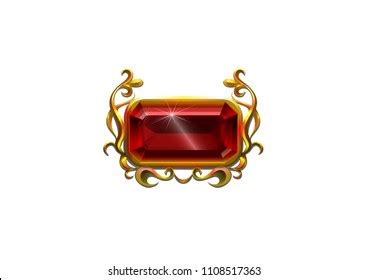 Realistic Golden Logo Ruby Gemstone Stock Vector (Royalty Free ...