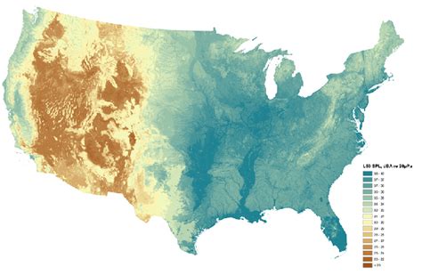 National Parks Service map shows levels of noise pollution across the US